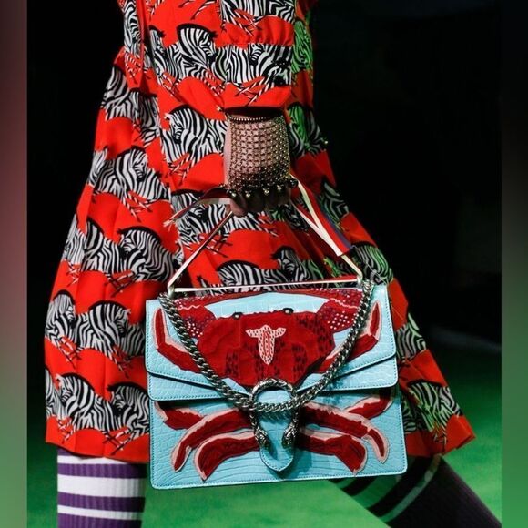 Gucci Croc Embossed Dionysus Crab Embroidered Limited Edition Runway Bag - Picture 2 of 16